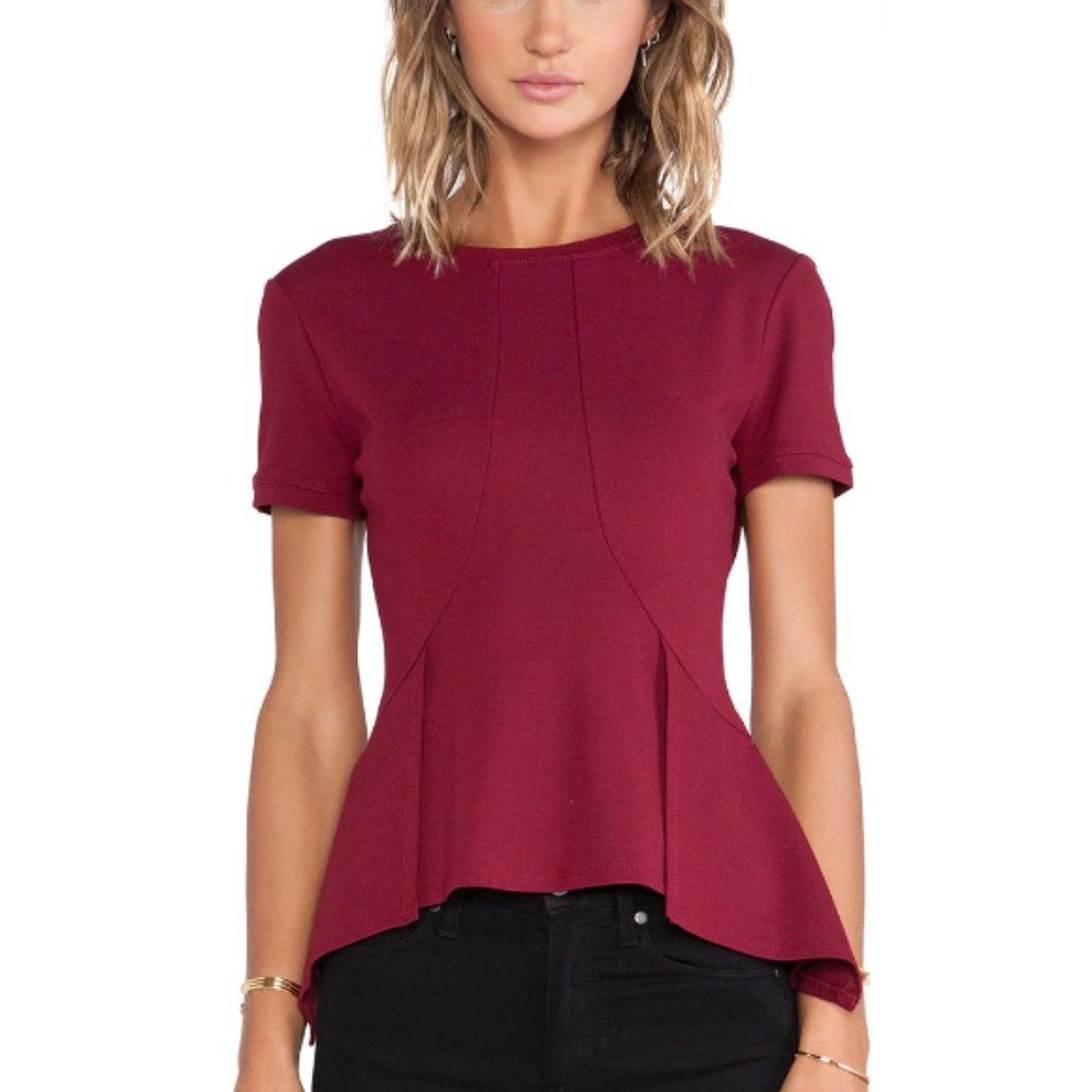 BCBGMaxAzria Scarlet Peplum Top